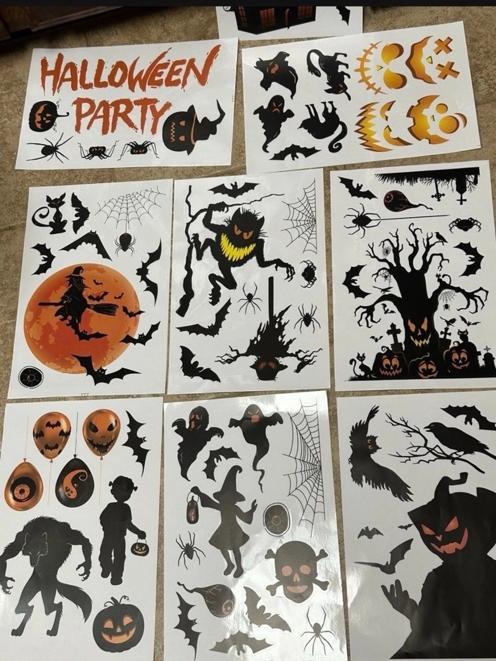 Halloween Party Decorative Sticker Sheets set/9